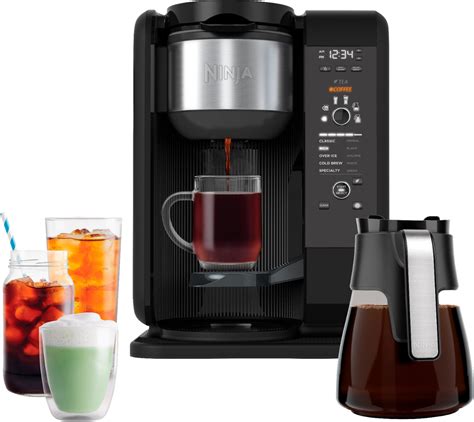 This brewing system gives you the ability to brew hot, flavorful cups of coffee and tea or over-ice beverages, all powered by Advanced Thermal Flavor Extraction Technology with Auto-iQ. . Ninja hot and cold brew system